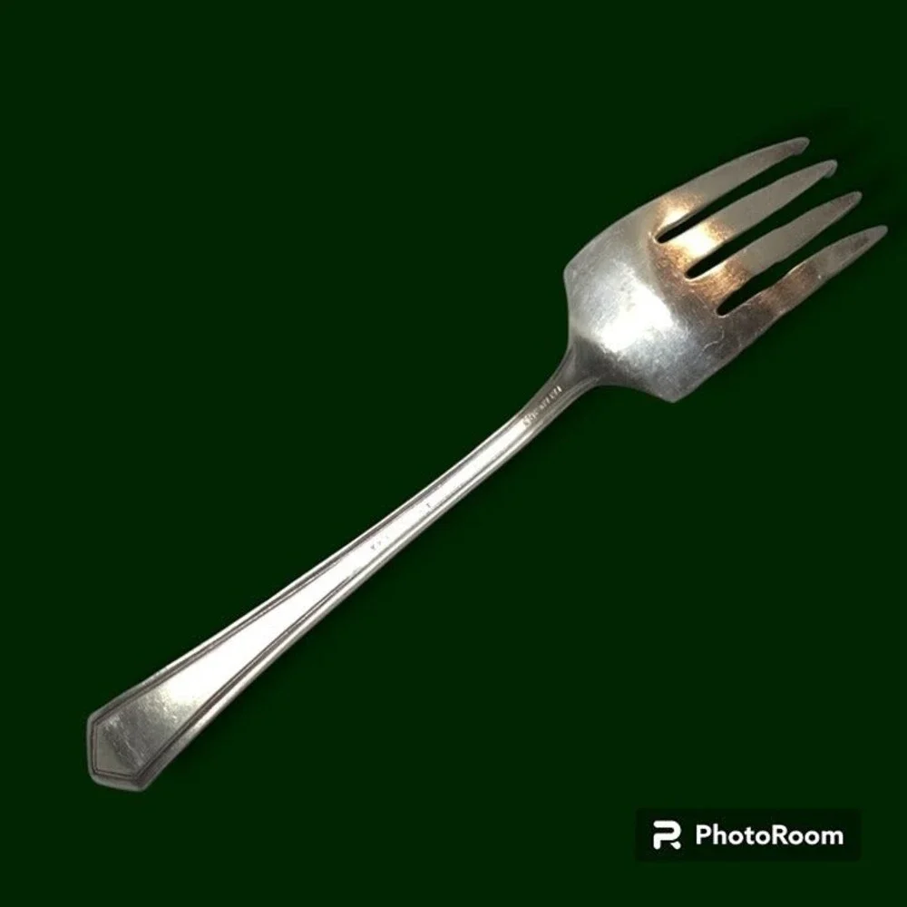 International Silver-WM Rogers La Touraine Solid Cold Meat Serving Fork-1920